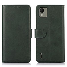 Funda de Cuero Cartera con Soporte Carcasa D03Y para Nokia C110 Verde