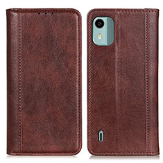 Funda de Cuero Cartera con Soporte Carcasa D03Y para Nokia C12 Marron