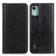 Funda de Cuero Cartera con Soporte Carcasa D03Y para Nokia C12 Negro