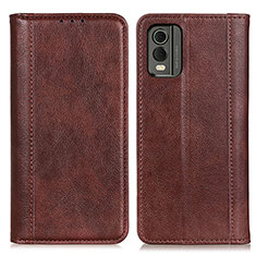 Funda de Cuero Cartera con Soporte Carcasa D03Y para Nokia C210 Marron