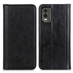 Funda de Cuero Cartera con Soporte Carcasa D03Y para Nokia C32 Negro