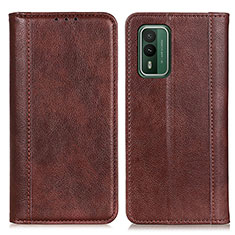 Funda de Cuero Cartera con Soporte Carcasa D03Y para Nokia XR21 Marron