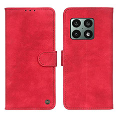 Funda de Cuero Cartera con Soporte Carcasa D03Y para OnePlus 10 Pro 5G Rojo