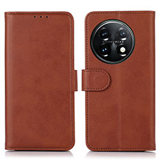 Funda de Cuero Cartera con Soporte Carcasa D03Y para OnePlus 11 5G Marron