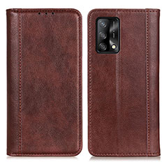 Funda de Cuero Cartera con Soporte Carcasa D03Y para Oppo A74 4G Marron