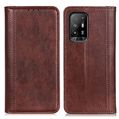 Funda de Cuero Cartera con Soporte Carcasa D03Y para Oppo A94 5G Marron