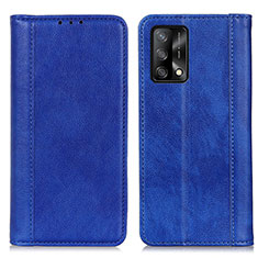 Funda de Cuero Cartera con Soporte Carcasa D03Y para Oppo F19s Azul