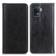 Funda de Cuero Cartera con Soporte Carcasa D03Y para Oppo Reno5 F Negro