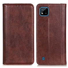 Funda de Cuero Cartera con Soporte Carcasa D03Y para Realme Narzo 50i Marron