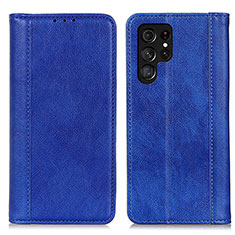 Funda de Cuero Cartera con Soporte Carcasa D03Y para Samsung Galaxy S21 Ultra 5G Azul