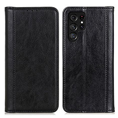 Funda de Cuero Cartera con Soporte Carcasa D03Y para Samsung Galaxy S21 Ultra 5G Negro