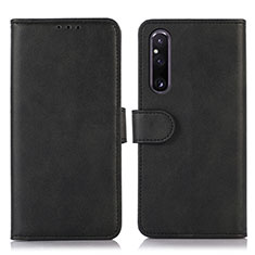 Funda de Cuero Cartera con Soporte Carcasa D03Y para Sony Xperia 1 V Negro