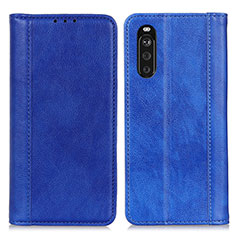 Funda de Cuero Cartera con Soporte Carcasa D03Y para Sony Xperia 10 III Azul