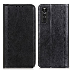 Funda de Cuero Cartera con Soporte Carcasa D03Y para Sony Xperia 10 III SO-52B Negro