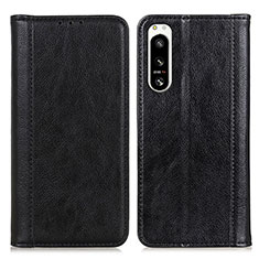 Funda de Cuero Cartera con Soporte Carcasa D03Y para Sony Xperia 5 IV Negro