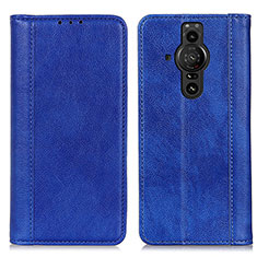 Funda de Cuero Cartera con Soporte Carcasa D03Y para Sony Xperia PRO-I Azul