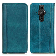 Funda de Cuero Cartera con Soporte Carcasa D03Y para Sony Xperia PRO-I Verde