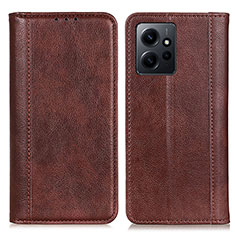 Funda de Cuero Cartera con Soporte Carcasa D03Y para Xiaomi Redmi Note 12 4G Marron