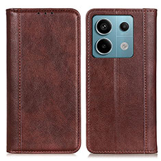 Funda de Cuero Cartera con Soporte Carcasa D03Y para Xiaomi Redmi Note 13 Pro 5G Marron