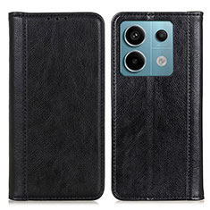 Funda de Cuero Cartera con Soporte Carcasa D03Y para Xiaomi Redmi Note 13 Pro 5G Negro