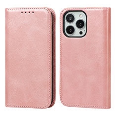 Funda de Cuero Cartera con Soporte Carcasa D04T para Apple iPhone 13 Pro Max Rosa