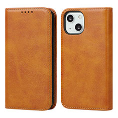 Funda de Cuero Cartera con Soporte Carcasa D04T para Apple iPhone 15 Marron Claro