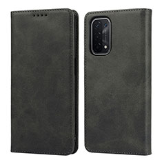 Funda de Cuero Cartera con Soporte Carcasa D04T para Oppo A54 5G Negro