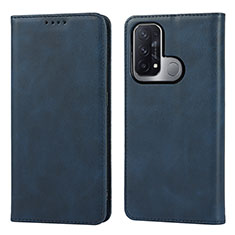 Funda de Cuero Cartera con Soporte Carcasa D04T para Oppo Reno5 A Azul