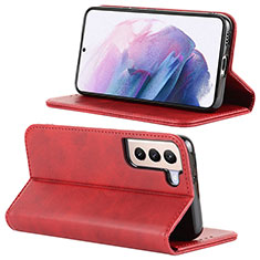 Funda de Cuero Cartera con Soporte Carcasa D04T para Samsung Galaxy S22 5G Rojo