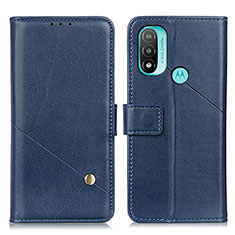 Funda de Cuero Cartera con Soporte Carcasa D04Y para Motorola Moto E20 Azul