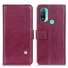 Funda de Cuero Cartera con Soporte Carcasa D04Y para Motorola Moto E20 Morado