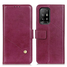 Funda de Cuero Cartera con Soporte Carcasa D04Y para Oppo A95 5G Morado