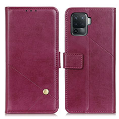 Funda de Cuero Cartera con Soporte Carcasa D04Y para Oppo Reno5 F Morado