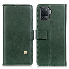 Funda de Cuero Cartera con Soporte Carcasa D04Y para Oppo Reno5 F Verde