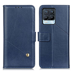 Funda de Cuero Cartera con Soporte Carcasa D04Y para Realme 8 4G Azul