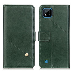 Funda de Cuero Cartera con Soporte Carcasa D04Y para Realme C11 (2021) Verde