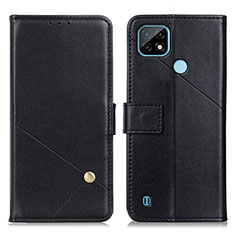 Funda de Cuero Cartera con Soporte Carcasa D04Y para Realme C21 Negro