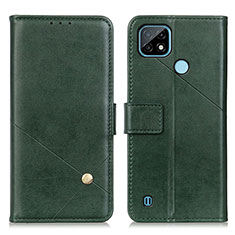 Funda de Cuero Cartera con Soporte Carcasa D04Y para Realme C21 Verde