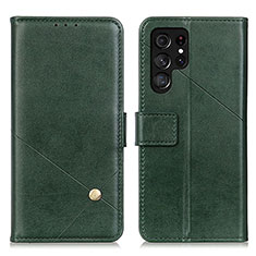 Funda de Cuero Cartera con Soporte Carcasa D04Y para Samsung Galaxy S22 Ultra 5G Verde