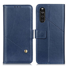 Funda de Cuero Cartera con Soporte Carcasa D04Y para Sony Xperia 10 III Lite Azul