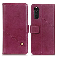 Funda de Cuero Cartera con Soporte Carcasa D04Y para Sony Xperia 10 III Lite Morado