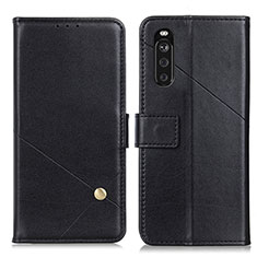 Funda de Cuero Cartera con Soporte Carcasa D04Y para Sony Xperia 10 III Lite Negro