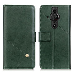 Funda de Cuero Cartera con Soporte Carcasa D04Y para Sony Xperia PRO-I Verde