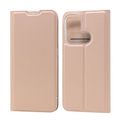 Funda de Cuero Cartera con Soporte Carcasa D05T para Oppo Reno5 A Oro Rosa