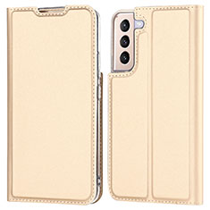 Funda de Cuero Cartera con Soporte Carcasa D05T para Samsung Galaxy S21 Plus 5G Oro