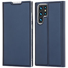 Funda de Cuero Cartera con Soporte Carcasa D05T para Samsung Galaxy S22 Ultra 5G Azul