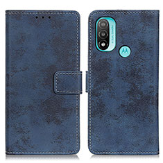 Funda de Cuero Cartera con Soporte Carcasa D05Y para Motorola Moto E20 Azul