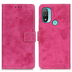 Funda de Cuero Cartera con Soporte Carcasa D05Y para Motorola Moto E20 Rosa Roja