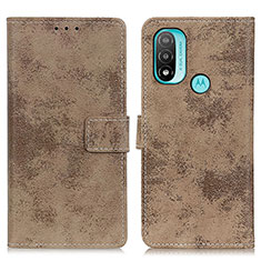 Funda de Cuero Cartera con Soporte Carcasa D05Y para Motorola Moto E30 Caqui