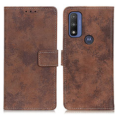 Funda de Cuero Cartera con Soporte Carcasa D05Y para Motorola Moto G Pure Marron